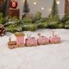 Decoraciones Navideñas Tren de Madera Navideño Jardín de Niños Regalos de Vacaciones de Navidad Exhibición de Ventana Juguetes Navideños