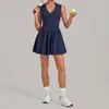 Vestido deportivo de yoga y tenis transfronterizo con shorts desmontables, de secado rápido y transpirable, para correr, fitness y tenis 86770