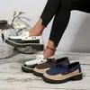 Zapatos de Mujer de Baja Caña con Cordones Estilo Británico Retro Transfronterizos, Mocasines Casuales de Suela Gruesa con Tachuelas y Bloques de Color de Comercio Exterior