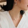 ¡Explosiones! Collar de clavícula para mujer con dos perlas de agua dulce naturales Zhuji de plata 925 lisas y plata sin electrolitos.