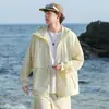 Serie Montaña Nuevo Conjunto de Ropa Deportiva de Verano para Exteriores con Protección Solar para Hombres y Mujeres, Ropa Casual Holgada Transpirable con Capucha para Protección Solar