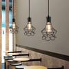 Lustre retrô de arame de ferro, venda internacional de lustre de restaurante estilo industrial, criativo, pequeno, gaiola de ferro, bar, lustre de ferro, atacado