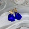 Pendientes de pétalos de rosa roja retro de Año Nuevo, pendientes festivos de estilo chino para el Festival de Primavera, pendientes de temperamento a la moda, pendientes de celebridad de Internet