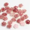 Laca Color Coral Polvo para Tallado Compactado Polvo de Concha Estéreo Flor Prensada Agujero Recto Flor de Rosa con Perlas Accesorios para Joyería DIY