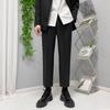 Pantalones occidentales de verano para hombre, estilo coreano, ligeros, ajustados, rectos, informales, de moda, sin planchado, de nueve puntos
