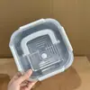 Contenedor de Almacenamiento de Alimentos de Acero Inoxidable Set de Lonchera Cuadrado Engrosado con Tapa Sellado Refrigerador Resistente a Altas Temperaturas Exterior