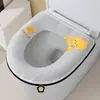 Cojín de Asiento de Inodoro de Patito Lindo para Uso en Casa, Engrosado y Cálido, Adecuado para Todas las Estaciones, Tipo Cremallera, Cubierta Impermeable para Asiento de Inodoro