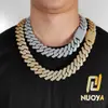 Corrente Cubana Hip-Hop Transfronteiriça Europeia e Americana com Três Fileiras de Zircônia Totalmente Cravejada Colar Joia Masculina Personalizada Tendência Customização