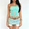 Estación independiente chaleco cruzado para mujer estampado floral sexy sin tirantes hermoso europeo y americano Y2K callejera chica caliente top corto