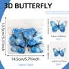 PY3051 novo 3D tridimensional azul e branco textura de floco de neve borboleta adesivos de parede fundo sala de estar decoração de quarto 1 conjunto de 12