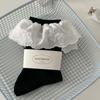 Calcetines de encaje estilo académico de primavera y verano para mujer, calcetines finos de malla blancos huecos de algodón, calcetines apilados