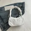 Bolso de axila estilo perezoso plisado con lazo para mujer, bolso casual coreano de moda para el día a día con un toque relajado, bolso de hombro tipo tote simple