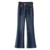 Jeans acampanados vintage hechos a medida para mujer, de tiro alto, adelgazantes, estilo 2026, con buena caída, adecuados para figuras petite, casuales y versátiles