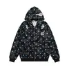 Sudadera con capucha de camuflaje de lunares y nota musical retro americana para hombre y mujer, nueva chaqueta de otoño holgada casual versátil de marca moderna