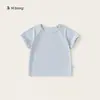 Youbao Wuxing Zhili Ropa Infantil Camiseta para Niños Color Sólido Versátil Manga Corta para Niñas Conjunto de Verano para Actuación Infantil Ropa de Moda