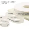 Fita de Poliéster-Algodão com Letras Inglesas, Fita para Embalagem de Flores, Fita Decorativa para Confeitar Bolo de Aniversário, Fita para Embrulhar Presentes