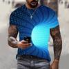 2025 Comércio Exterior Aliexpress Tontura Whirlpool Ficção Científica Camiseta Masculina de Manga Curta Estampada 3D