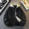 Chaqueta de Cuero Juvenil Enbu para Primavera y Otoño Dos en Uno con Capucha, Versátil Casual para el Trabajo, Abrigo Talla Grande para Hombre