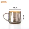 Caneca de aparência elegante simples copo de vidro doméstico chá café 350ml copo de água transparente estilo ins copo para beber
