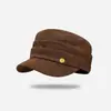 Estilo Novo Primavera/Verão 2026 Chapéu de Viagem Equestre Emagrecimento Facial Chapéu Simples Versátil de Topo Plano Chapéu de Jornais de Linho Retrô Proteção Solar