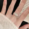 Anillo texturizado de plata de ley S925 para mujer, diseño abierto ajustable, estilo de nicho de alta gama, anillo versátil de lujo ligero para el dedo índice, nuevo