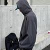 Octo Americano Suelto Otoño e Invierno Versión Boxy Sudadera Pesada Corta Cleanfit Color Puro con Capucha Top Rígido