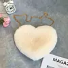 Bolsos con Forma de Corazón Transfronterizos, Bolsos Cruzados de Cadena para Mujer, Bolsos de Hombro de Felpa, Carteras para Monedas, Al por Mayor en Stock