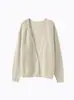 Cárdigan de punto con cuello en V de lana de camello para mujer, suéter estilo nuevo otoño 2026, chal, top de manga larga con hilo de colores