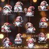 Gnomo de Navidad de Cara Plana 2D, Muñeco de Papá Noel, Árbol de Navidad, Decoración para Fiesta en Casa Navideña, Adorno Colgante de 24 Piezas