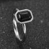 Joyería de Acero de Titanio de Venta Caliente Transfronteriza, Anillos de Pareja de Alta Gama y Sencillos con Placas Soldadas e Incrustaciones de Piedra Natural, Anillos de Acero Inoxidable al por Mayor