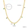 Collar de Cadena para Clavícula con Zirconia Esmeralda en Forma de Corazón Europeo y Americano Nicho Exquisito Versátil Collar en Capas de Perlas Redondas Joyería Transfronteriza