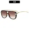 Gafas de Sol Versátiles de Personalidad Europea y Americana con Nudo de Cuerda, Montura Cuadrada, Doble Puente, Moda para Vacaciones, Protección Solar, Conducción al Aire Libre, Gafas de Sol Transfronterizas