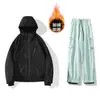 Conjunto de Macacão de Esqui Totalmente Selado com Forro de Lã para -10 Graus, Jaqueta e Calça de Esqui Resistentes à Água para Homens e Mulheres, Tamanho Grande e Extra Largo.