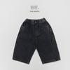 Calças Infantis Outono Novo Meninos e Meninas Coreanas Cor Sólida Retrô Calças Jeans Bebê Simples Jeans Pernas Largas
