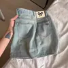 Saia jeans bordada estilo americano vintage com laço, saia feminina de verão, saia hip hop, linha A, saia slim look