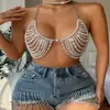 Joias transfronteiriças europeias e americanas AYJ, pérolas decorativas, joias corporais feitas à mão, corrente, corrente de peito de metal com pérolas sexy para viagem