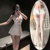 Lencería Sexy con Tirantes para Niñas, Pijama de Encaje Hueco de Seda, Lencería Divertida para Parejas, Camisón Ascético para Mujer