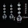 Fio de Contas Octogonais de Cristal Imitação com Pingente, Pingente de Lâmpada Diamante Transparente, Decoração de Mesa de Casamento, Ornamento Suspenso, Acessórios de Iluminação