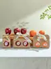 Caixa de Embalagem para Frutas Caixa de Presente Individual e Dupla Laranja Maçã Presente de Natal Couro de Boi Conjunto de Frutas Portátil Caixa de Presente