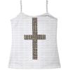 Moda Coreana Tendencia Urbana Camisola Corta Sencilla con Estampado de Cruz Sexy Sencilla Top de Manga Corta Ropa de Mujer