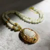 Collar Colgante de Pixiu de Turmalina, Exquisita Cadena para Clavícula Incrustada con Diamantes, Estilo de Lujo Ligero, Versátil para el Uso Diario, Venta al por Mayor de Fábrica