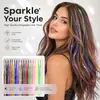 Extensiones de Cabello Doradas Láser Brillantes de Colores para Fiesta Trenzado DIY de Cabello Mechones de Colores Accesorios para Pelucas Transfronterizos [Procesamiento Personalizado]