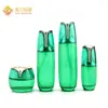 Set de Botellas de Vidrio con Tapa de Hoja de Loto de Gama Alta 40ml Botella con Dispensador para Loción con Esencia Botella para Crema de Ojos Sub-Botella Botella Cosmética