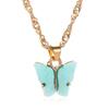Colar de Borboleta Transfronteiriço Novo Acrílico Colorido Doce Feminino Versátil Corrente da Clavícula Celebridade da Internet Distinta Pessoas da Moda Colar
