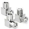 Acero Inoxidable 304/316 Codo Roscado Interno y Externo Reductor para Manómetro 90 grados Codo de Ángulo Recto CNC Conectores