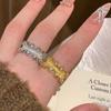 Estilo Palaciano ~ Anel de Zircônia com Renda Renda Feminino Luxo Leve Senso de Alto Nível Anel Feminino Design de Nicho Anel de Dedo