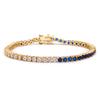 Pulsera francesa de lujo ligero para mujer, pulsera de circonita de diamante completo bicolor, pulsera para novias