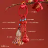 Chaveiro de cabaça vermelha de cinábrio de alta concentração, mineral natural cru, atacado, pingente para chaveiro de carro, acessório de bolsa popular da tendência nacional