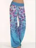 2022 Europeu e Americano transfronteiriço Amazon wish comércio exterior feminino roupa solta posicionamento estampa yoga calça esportiva de perna larga para mulheres