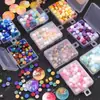 Contas Octogonais para Selo de Cera Conjunto de 24 Peças Selo de Cera Perolado Caixa de Cores Misturadas Contas para Selo de Cera Atacado